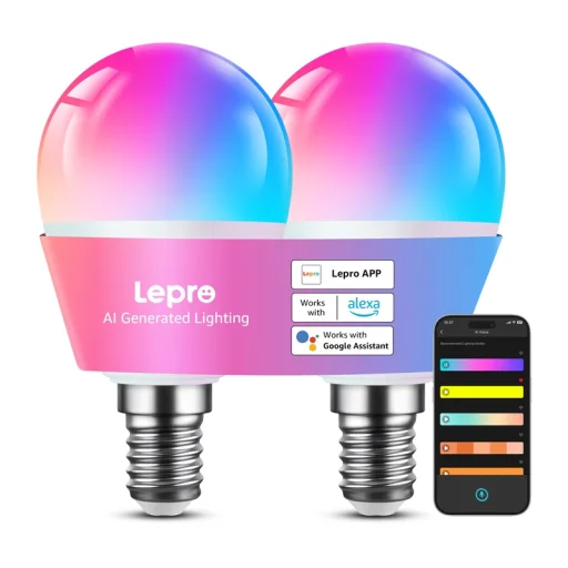 LEPRO BP1-2 E14 Bluetooth Wi‑Fi LED žiarovka 470 lm 2 ks - 1