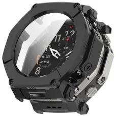 Techsuit - Defense360 Pro + ochranné sklo - Amazfit T-Rex Ultra 2 - čierne, puzdro