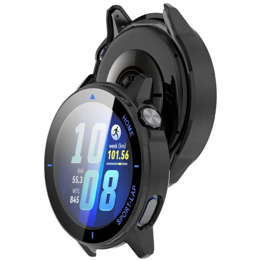 Techsuit - Defense360 Pro + Ochranné sklo - Huawei Watch GT Runner 2 - Čierne puzdro s tvrdeným sklom - 2