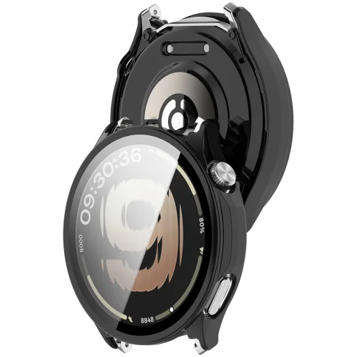 Techsuit - Defense360 Pro + üvegfólia - OnePlus Watch Lite / Oppo Watch S - Fekete tok - 2