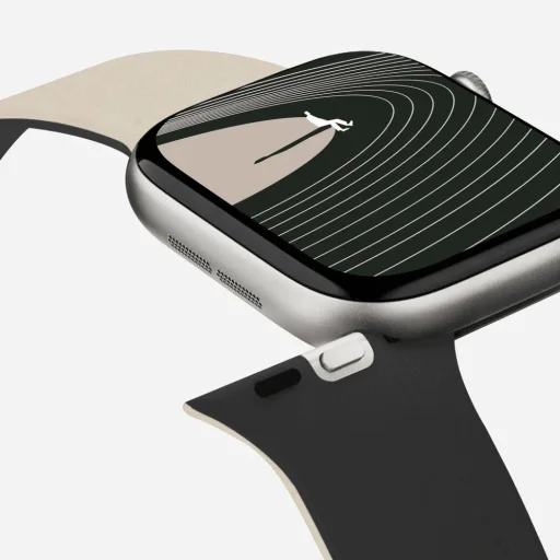 Moft Snap Duo szíj Apple Watch 1–5 / 6 / 7 / 8 / 9 / 10 / 11 / SE / SE 2 / SE 3 / Ultra / Ultra 2 / Ultra 3 (42/44/45/46/49 mm) készülékhez, fehér / fekete - 3