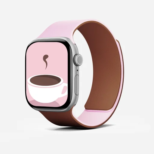 Apple Watch 1-5/6/7/8/9/10/11/SE/SE 2/SE 3 (38/40/41/42 mm) Moft Snap Duo szíj rózsaszín/barna - 2