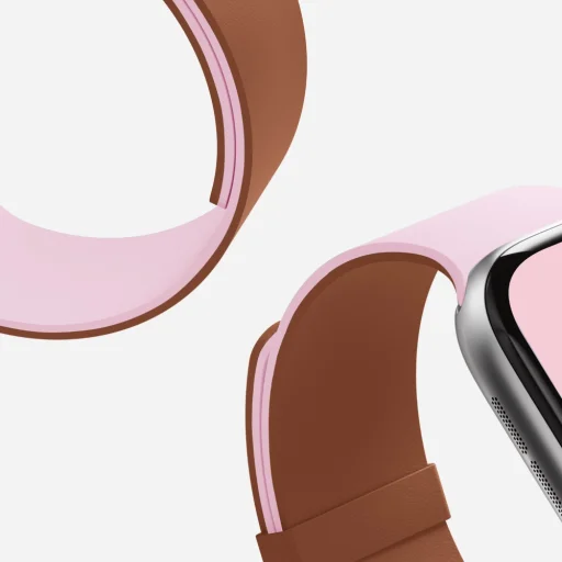 Apple Watch 1-5/6/7/8/9/10/11/SE/SE 2/SE 3 (38/40/41/42 mm) Moft Snap Duo szíj rózsaszín/barna - 3