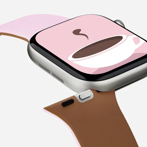 Apple Watch 1-5/6/7/8/9/10/11/SE/SE 2/SE 3 (38/40/41/42 mm) Moft Snap Duo szíj rózsaszín/barna - 4