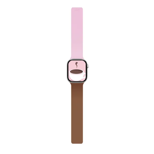 Apple Watch 1-5/6/7/8/9/10/11/SE/SE 2/SE 3 (38/40/41/42 mm) Moft Snap Duo szíj rózsaszín/barna - 1