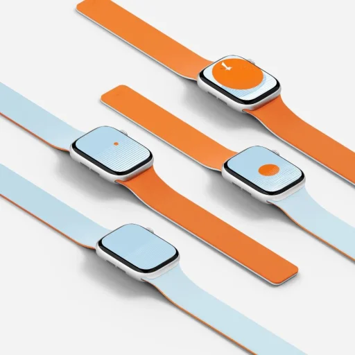 Apple Watch 1-5/6/7/8/9/10/11/SE/SE 2/SE 3 (38/40/41/42 mm) Moft Snap Duo szíj napkelte / lágy köd - 4