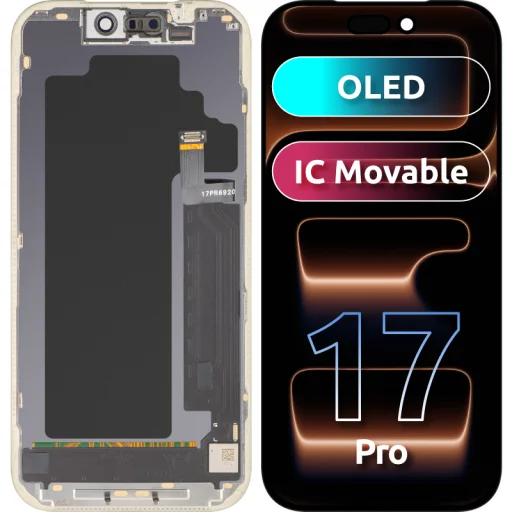 LCD displej modul MP Apple iPhone 17 Pro, OLED FHD verzia s prenosom IC, Aftermarket, čierny - 1
