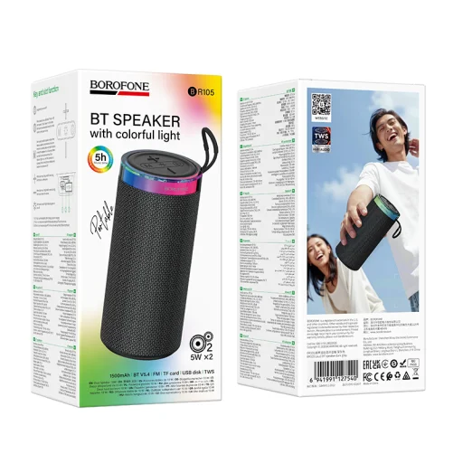 Borofone Hordozható Bluetooth Hangszóró BR105 Loud fekete - 5