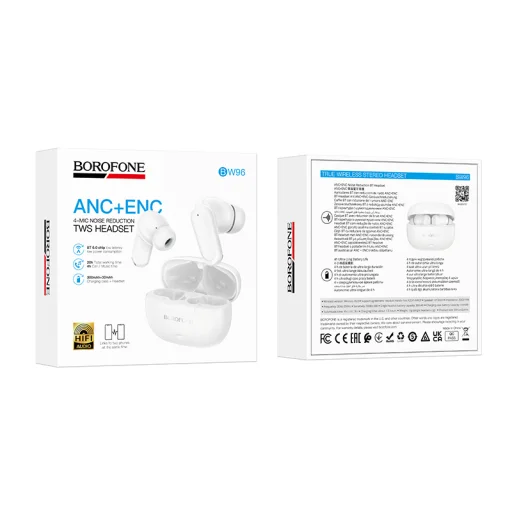 Borofone TWS Bluetooth slúchadlá BW96 Mellow biele - 5