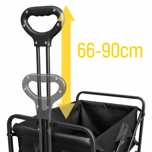 Wozinsky WZP-80 plážový, turistický, záhradný vozík, odolný, široké kolesá, až do 80 kg - čierny - 7