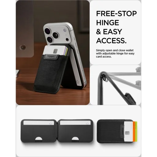 Spigen S314-4 Slim Fold Tripod Wallet MagSafe fekete - 10