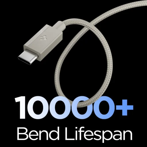 Spigen Essential EB6015CC Type-C USB-C / USB-C kábel 60W 150 cm prírodný titán - 3