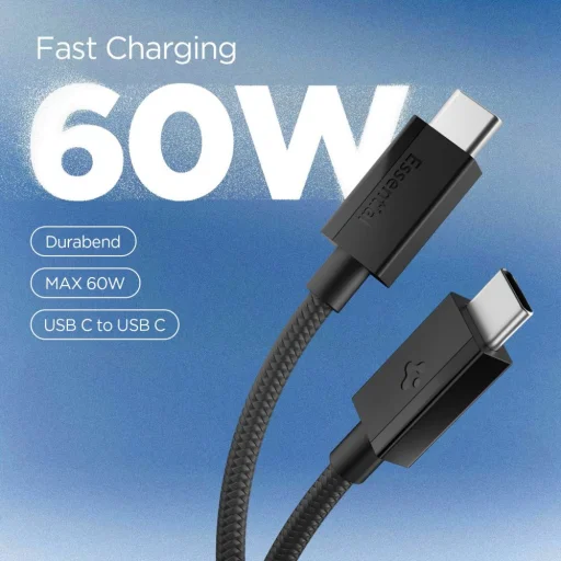 Spigen Essential EB6015CC Type-C USB kábel 60W 150 cm čierny - 2