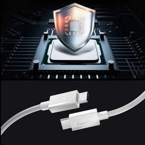 Spigen Essential EB6015CC Type-C USB-C / USB-C kábel 60 W 150 cm biely - 4