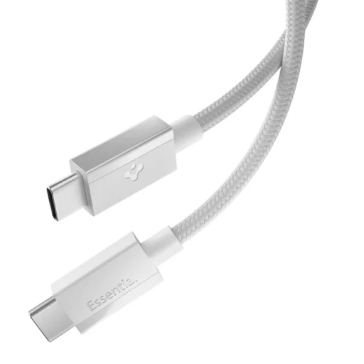 Spigen Essential EB6015CC Type-C USB-C / USB-C kábel 60 W 150 cm biely - 1