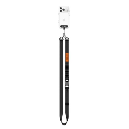Tech-Protect C9S Rope Crossbody fekete/narancssárga nyakpánt mobiltelefonhoz - 3