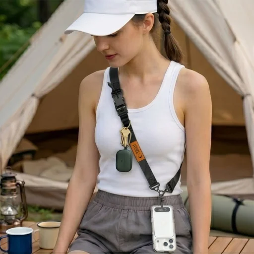 Tech-Protect C9S Rope Crossbody fekete/narancssárga nyakpánt mobiltelefonhoz - 7