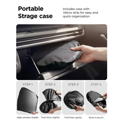 Spigen UO260 univerzális első szélvédő napellenző S fekete - 10
