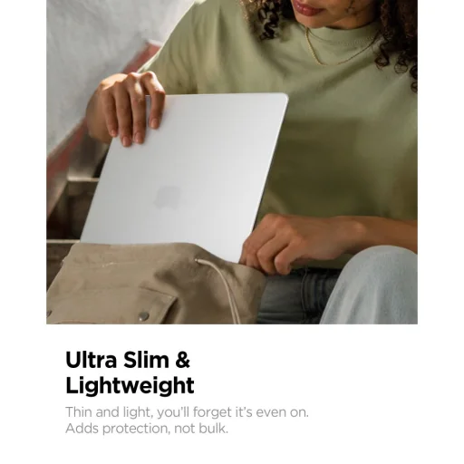 MacBook Air 13 (M2 / M3 / M4 / M5 / 2023–2026) Spigen AirSkin tok, matt átlátszó - 7