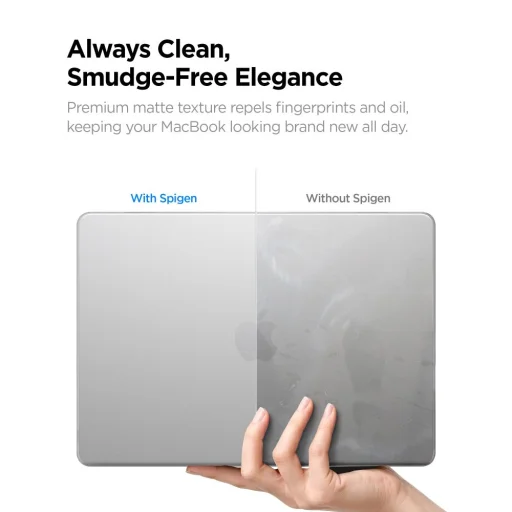MacBook Air 13 (M2 / M3 / M4 / M5 / 2023–2026) Spigen AirSkin tok, matt átlátszó - 8