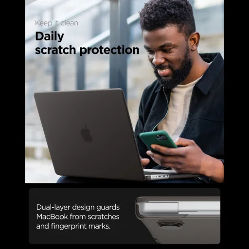 MacBook Pro 14 2021-2026 Spigen AirSkin tok Deres fekete - 10