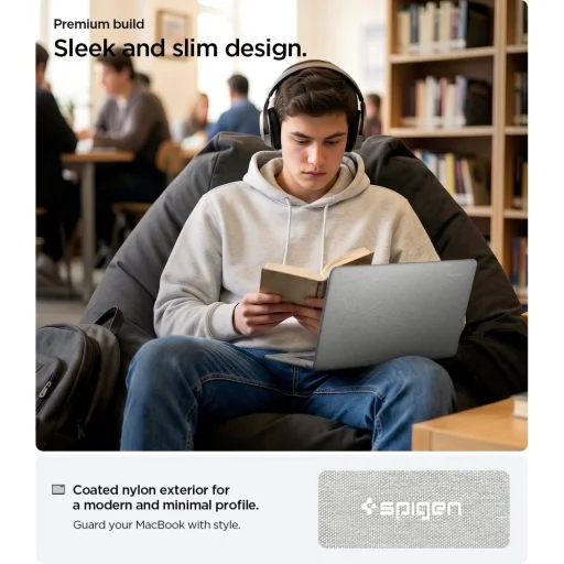 MacBook Air 13 (M2 / M3 / M4 / M5 / 2023–2026) Spigen Urban Fit tok hanga szürke - 6