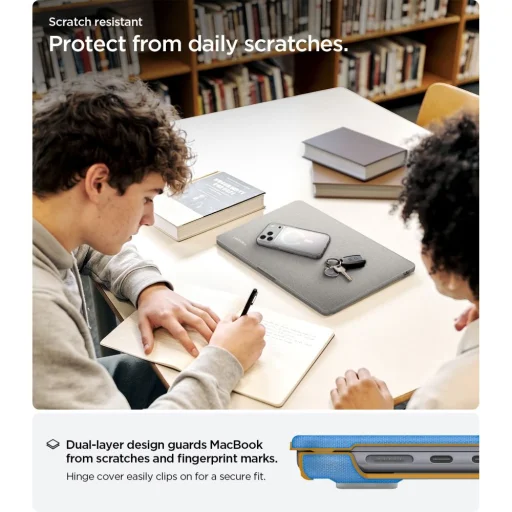 MacBook Air 13 (M2 / M3 / M4 / M5 / 2023–2026) Spigen Urban Fit tok hanga szürke - 9