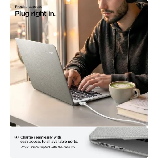 MacBook Air 13 (M2 / M3 / M4 / M5 / 2023–2026) Spigen Urban Fit tok hanga szürke - 10