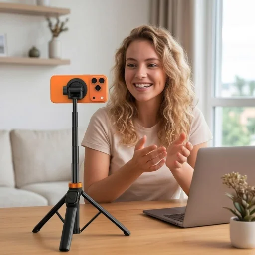 Tech-Protect L03S MagSafe Bluetooth szelfibot állvány Fekete - 8