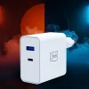 3mk - Sieťová nabíjačka GaN - USB, Type-C 45W, PD 3.0, QC4 - Biela thumbnail
