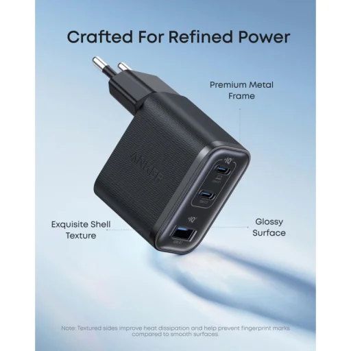 Anker Nano fali töltő, 70W, 3.5A, 1 x USB-A - 2 x USB-C, Fekete A121AL11 - 5