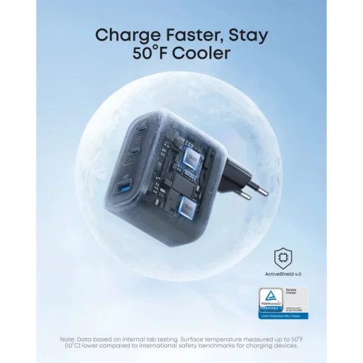 Anker Nano fali töltő, 70W, 3.5A, 1 x USB-A - 2 x USB-C, Fekete A121AL11 - 2