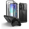 Dexnor Samsung Galaxy A37 tok beépített kijelzővédővel, mágneses kameravédő csúszkával és kitámasztóval – fekete thumbnail