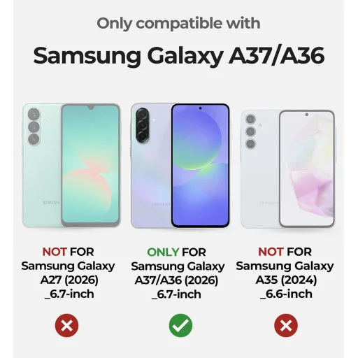Dexnor Samsung Galaxy A37 tok beépített kijelzővédővel, mágneses kameravédő csúszkával és kitámasztóval – fekete - 5