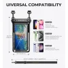 Dexnor IP68 vízálló univerzális telefontok állítható dupla kampós nyakpánttal, legfeljebb 7,0 hüvelykes készülékekhez – fekete thumbnail