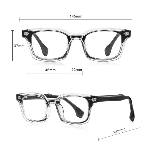 Techsuit - Okuliare proti modrému svetlu Reflex PC (LS084) - Pánske, Obdĺžnikové - Modré - 6