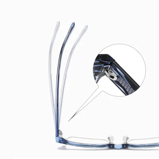 Techsuit - Okuliare proti modrému svetlu Reflex PC (2205) - Dámske, Hranaté - Čierne / Strieborné - 4