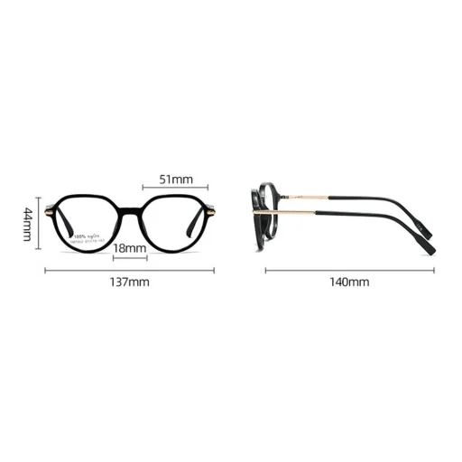 Techsuit - Okuliare proti modrému svetlu Reflex PC (TM1062) - Pre ženy, Browline - Čierne - 10