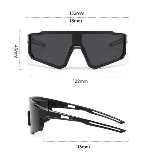 Techsuit - Detské polarizačné slnečné okuliare (R601) - UV ochrana, sivé šošovky, TR rám, športový dizajn - Čierna / Oranžová - 7