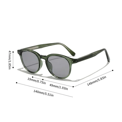 Techsuit - Napszemüveg (99046) - Unisex, Könnyű TR90 Keret, Kerek Dizájn, Egy darabból álló Orrpárna - Barna Mintás - 7
