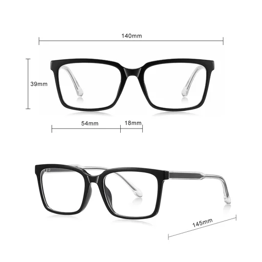 Techsuit - Okuliare proti modrému svetlu Reflex PC (LS091) - Pre mužov, Flat Top - Čierne - 8