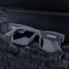 Techsuit - Polarizované slnečné okuliare (8491) - pánske, UV ochrana, PC, hranatý rám, TAC šošovky, celodenné pohodlie - matná hnedá thumbnail