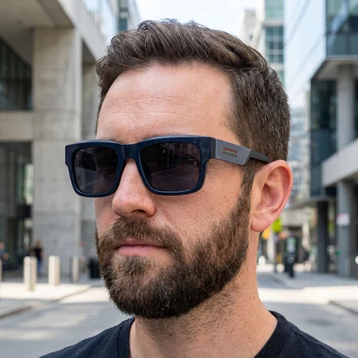Techsuit - Polarizačné slnečné okuliare (8491) - Pre mužov, UV ochrana, PC, Hranatý rám, TAC šošovky, Celodenné pohodlie - Matná čierna - 2