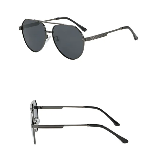 Techsuit - Polarizačné slnečné okuliare (8622) - Unisex, s UV ochranou, Rám Aviator, HD TAC šošovky - Sivá - 3
