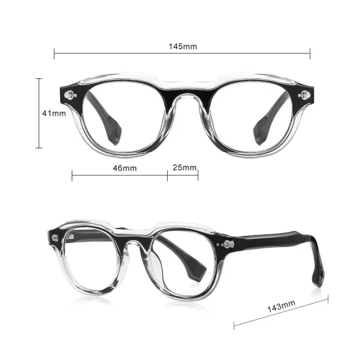 Techsuit - Okuliare proti modrému svetlu Reflex PC (LS088) - Pre ženy, Okrúhle - Sivé - 7