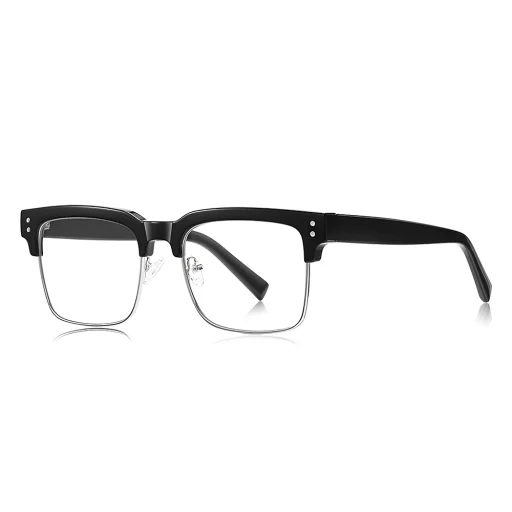 Techsuit - Okuliare proti modrému svetlu Reflex PC (2205) - Dámske, Hranaté - Čierne / Strieborné - 1
