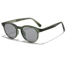 Techsuit - Slnečné okuliare (99046) - Unisex, Ľahký rám TR90, Okrúhly dizajn, Jednodielna nosová opierka - Zelená