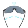 Techsuit - Cyklistické okuliare (8853) - Na cyklistiku, Outdoorové športové aktivity, Rám TR90, Unisex - Čierna / Strieborná thumbnail