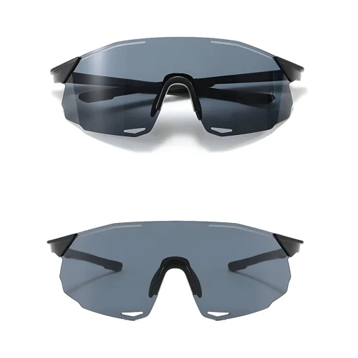 Techsuit - Cyklistické okuliare (8853) - Na cyklistiku, Outdoorové športové aktivity, Rám TR90, Unisex - Čierna / Strieborná - 2