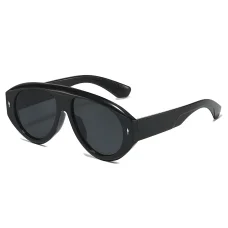 Techsuit - Slnečné okuliare (3991) - Dámske, PC rám, Retro Glamour, Nadrozmerné Aviator zo 70. rokov, Dizajnom inšpirované - Čierne